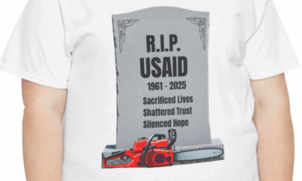RIP USAID Headstone With Chainsaw at Base T-Shirt