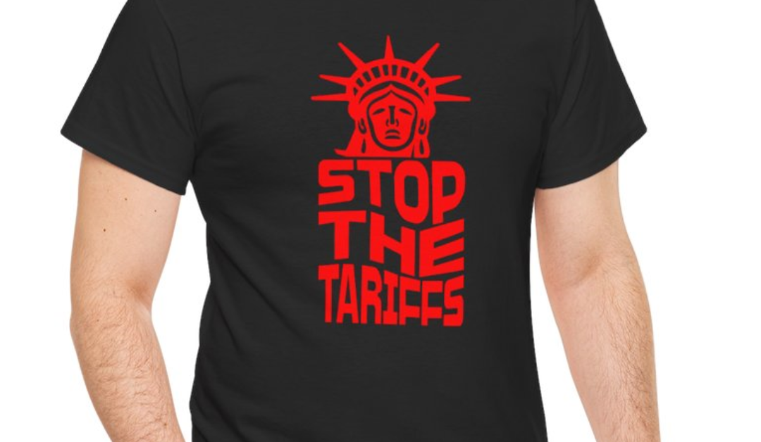 Stop the Tariffs With Sad Statue Of Liberty Looking On T-Shirt
