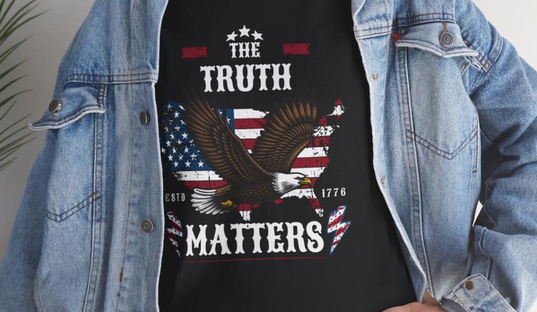 The Truth Matters, – Patriotic Eagle Unisex Cotton T-Shirt