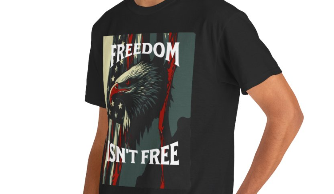 Freedom Isn’t Free T-Shirt | Tattered Flag & Eagle Design