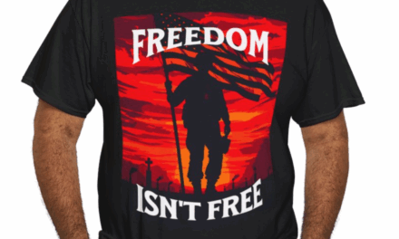 Freedom Isn’t Free T-Shirt | Soldier & Flag in Cemetery Design