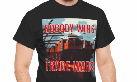 Nobody Wins Trade Wars, Docked Cargo Ship T-Shirt