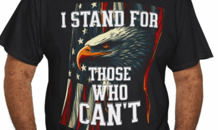 I Stand for Those Who Can’t T-Shirt – Torn Flag and Eagle Design