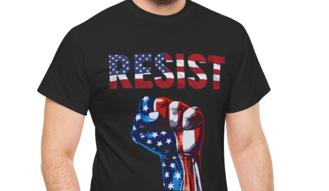 Resist Patriotic Fist American Flag T-Shirt