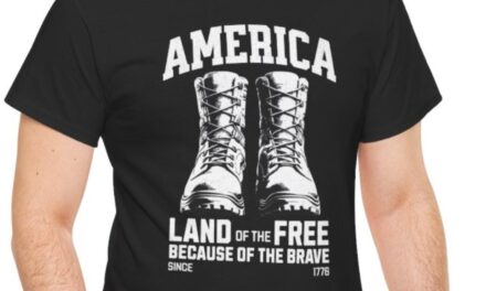 America, Land of the Free Because of The Brave T-Shirt – Veterans Boots Design