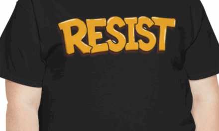 RESIST T-Shirt With Bold Gold Graffiti Graphic