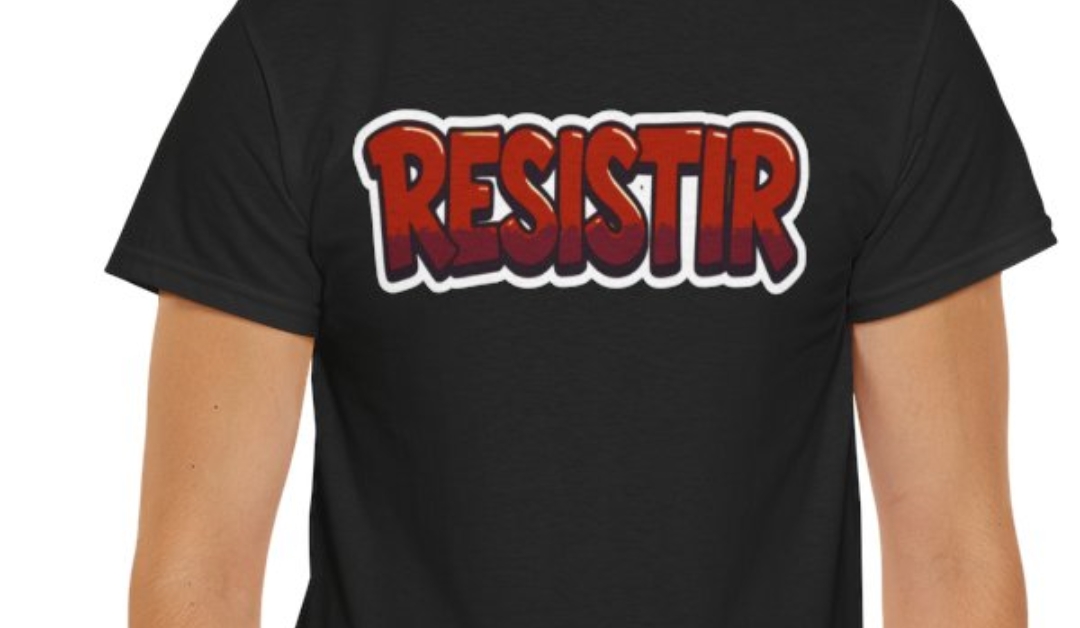 R27 Resistir T-shirt – Red Graffiti Red Letters