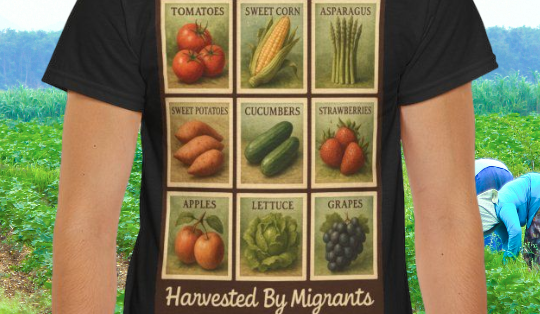 Harvested By Migrants T-shirt – Protest and Awareness Design