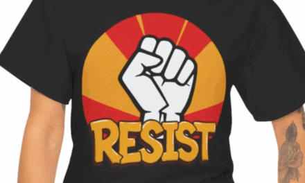 Resist Classic Fist T-shirt – Red and Orange Design