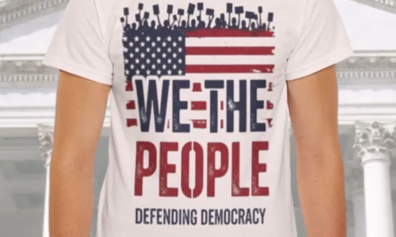 We The People Defend Democracy Protest Tee U.S. Flag Graphic