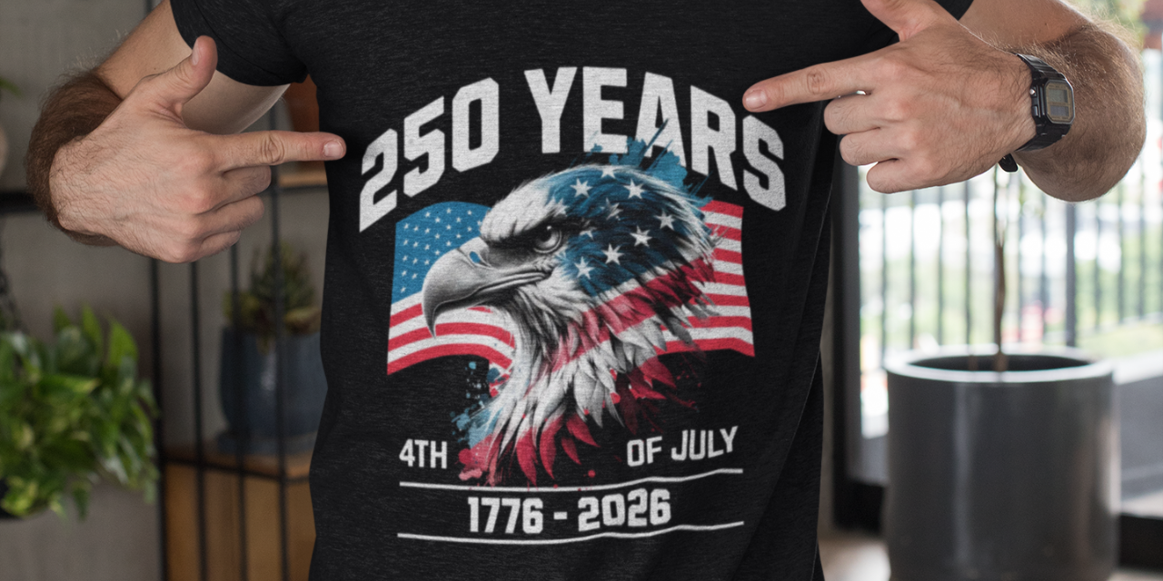 Eagle Head and Flag 250 Year Anniversary 1776-2026 T-Shirt