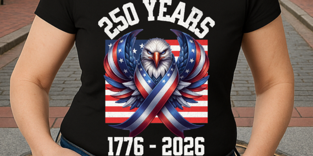 Patriotic Eagle Head Ribbons 250 Year Anniversary 1776-2026 T-Shirt