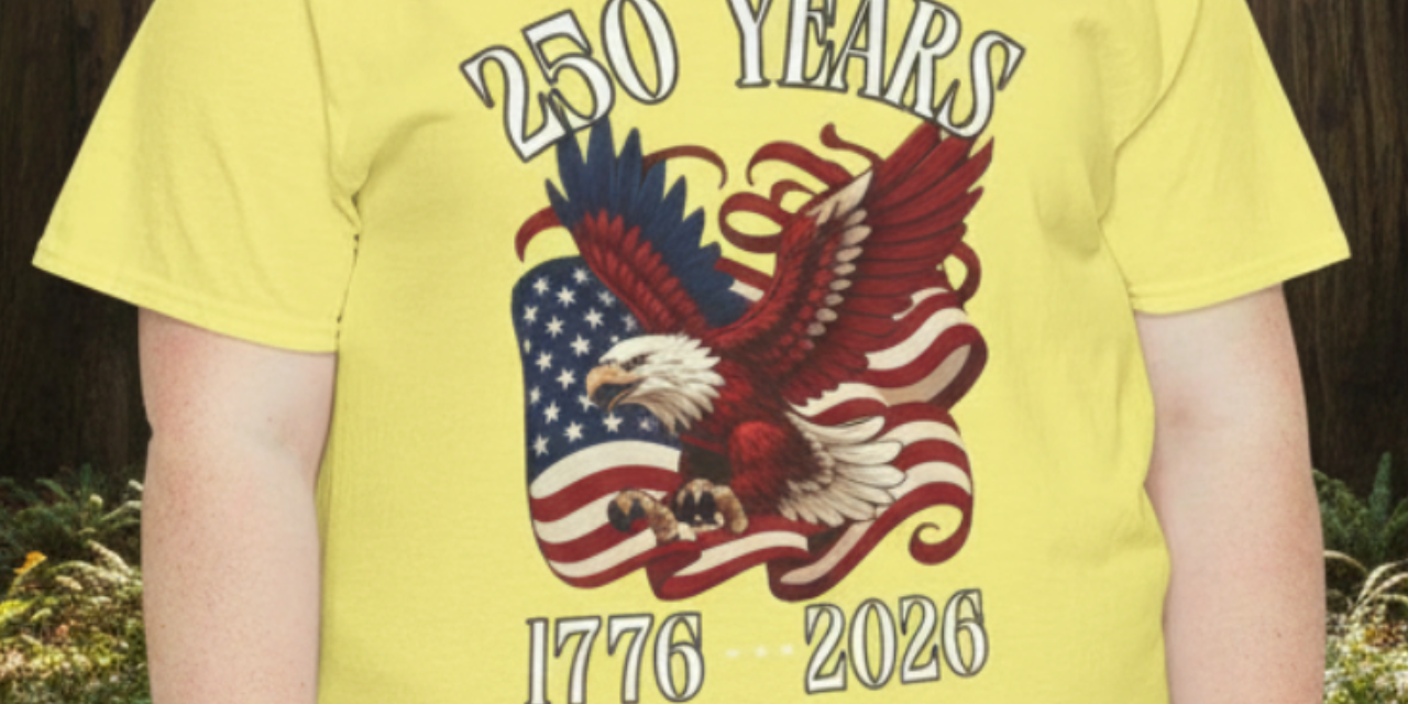 Patriotic Eagle Landing Flag 250 Year Anniversary 1776-2026 T-Shirt