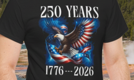 Soaring Patriotic Eagle and Ribbon 250 Year Anniversary 1776-2026 T-Shirt