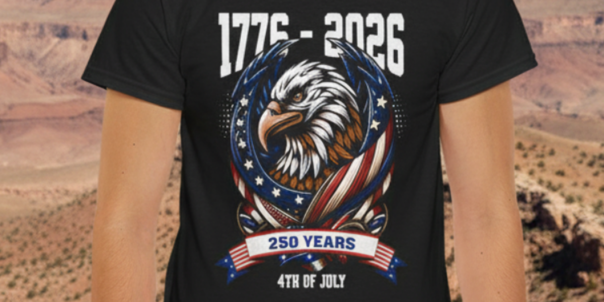 Fierce Eagle Head Patriotic Wings 250 Year Anniversary 1776-2026 T-Shirt