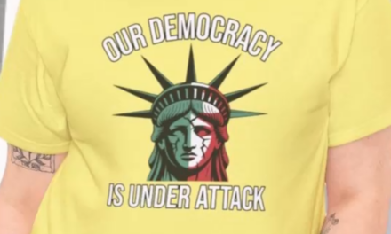Democracy is Under Uttack Protest Tee Cracked Statue of Liberty Graphic