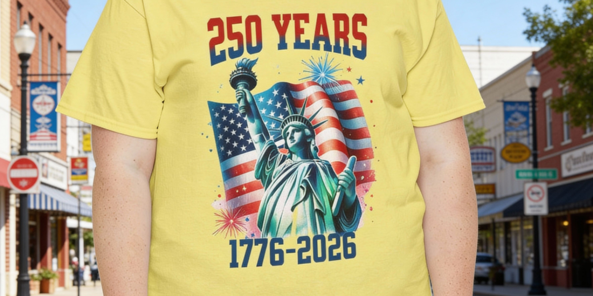 Statue of Liberty and Flag Celebration 250 Year Anniversary 1776-2026 Tee