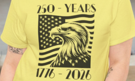 Eagle Head and Flag One Color 250 Year Anniversary 1776-2026 Tee