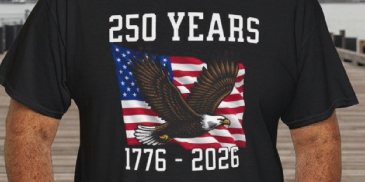 Eagle Flying and Flag 250 Year Anniversary 1776-2026 Tee