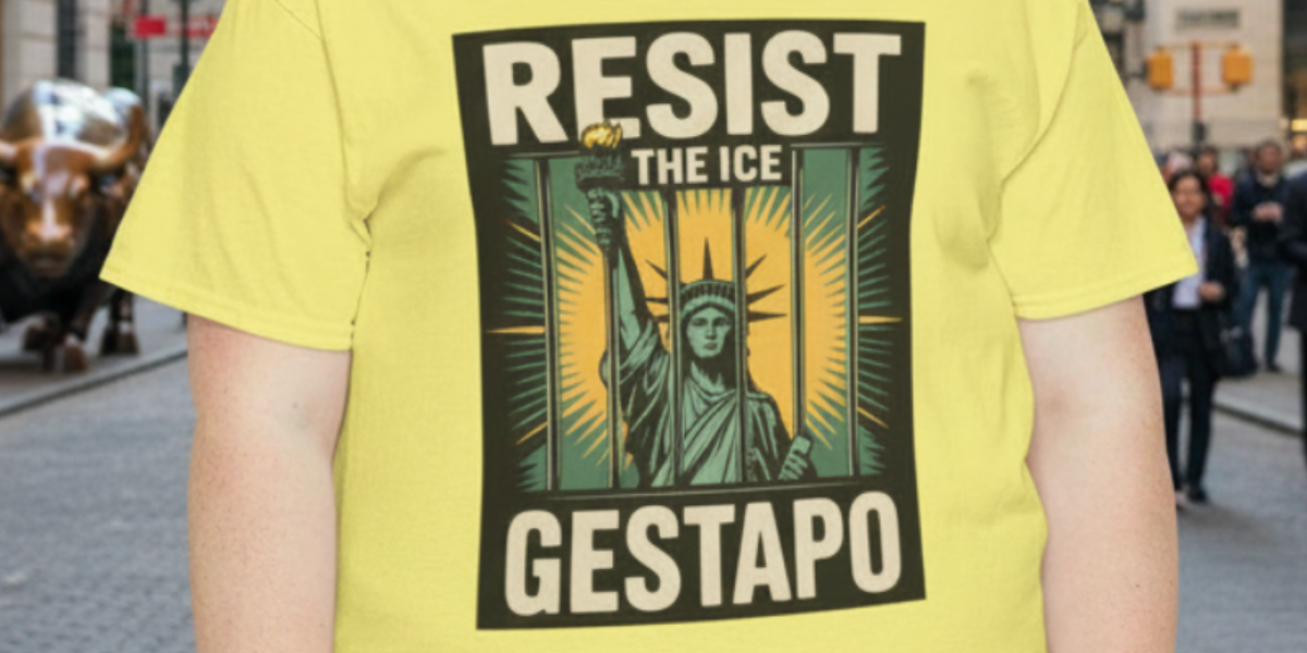 Resist The ICE Gestapo Tee – Statue Of Liberty Behind Bars