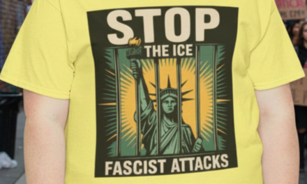 Stop ICE Fascist Attacks Tee – Statue of Liberty Behind Bars