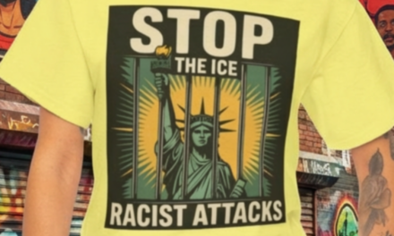 Stop ICE Racist Attacks Tee – Statue of Liberty Behind Bars